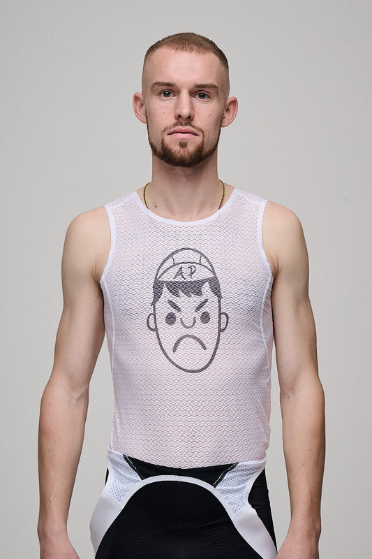 White Mesh Cycling Base Layer