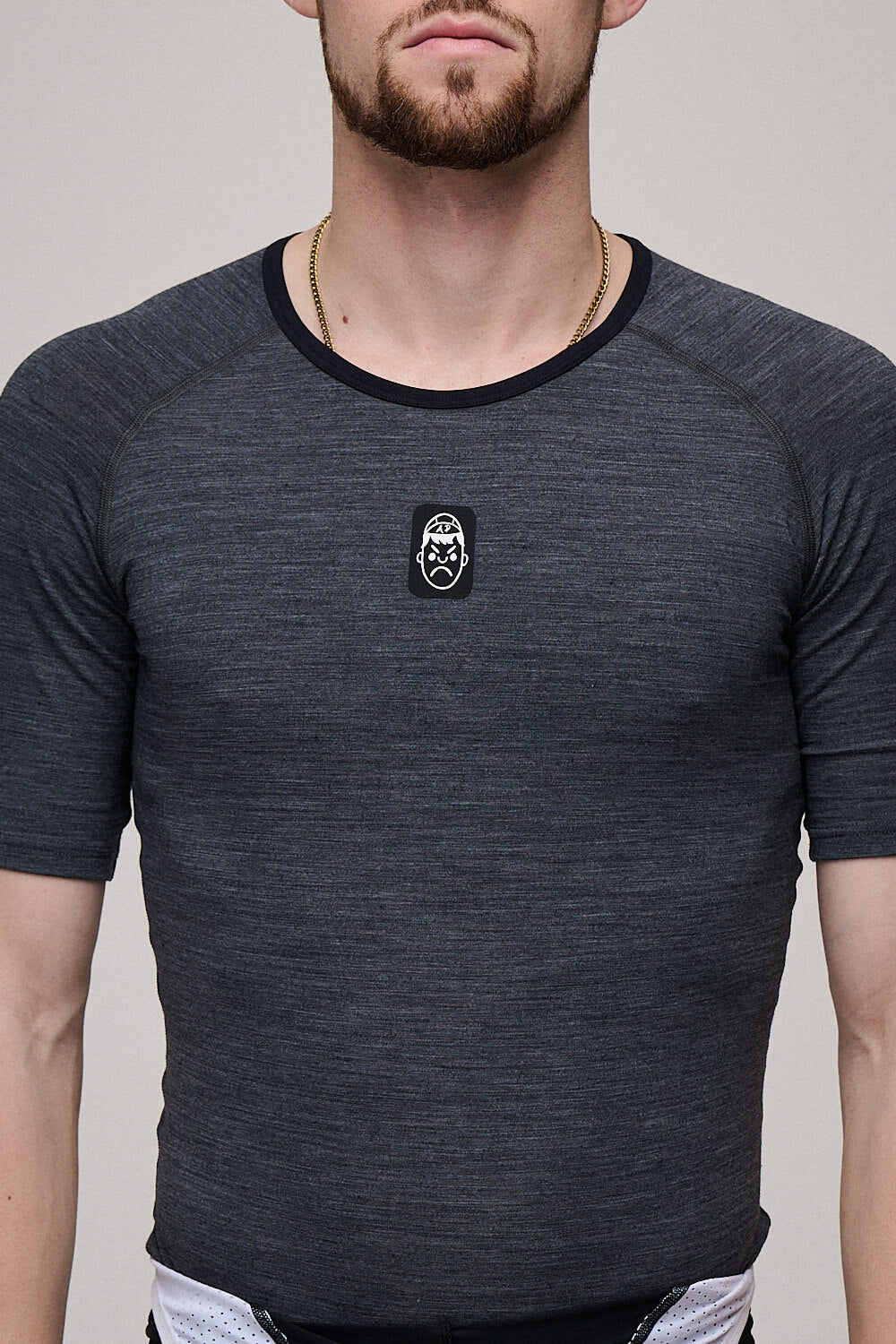 Short Sleeve Merino Wool Cycling Base Layer | Graphite