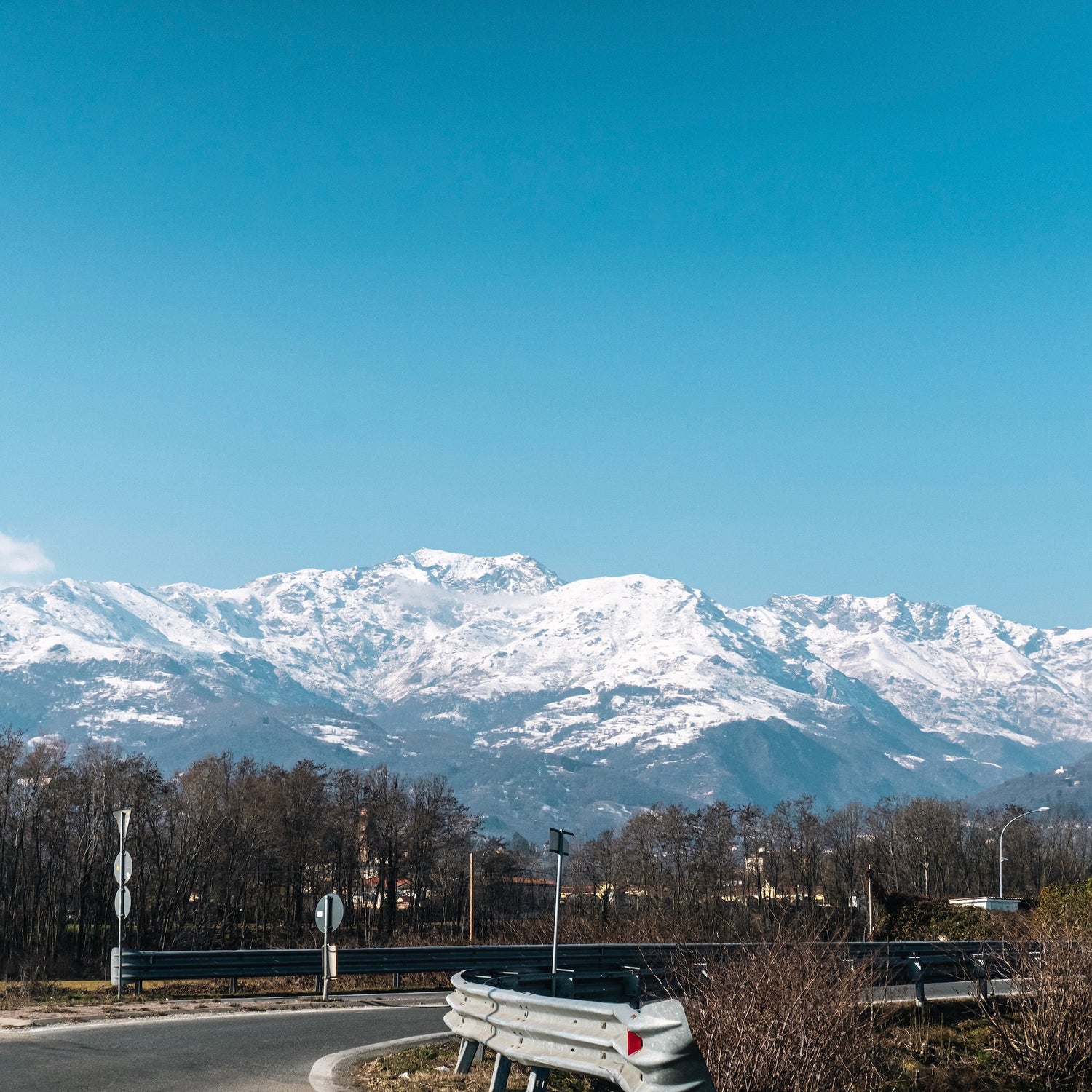 The mountains behind the Angry Pablo factory in Italy