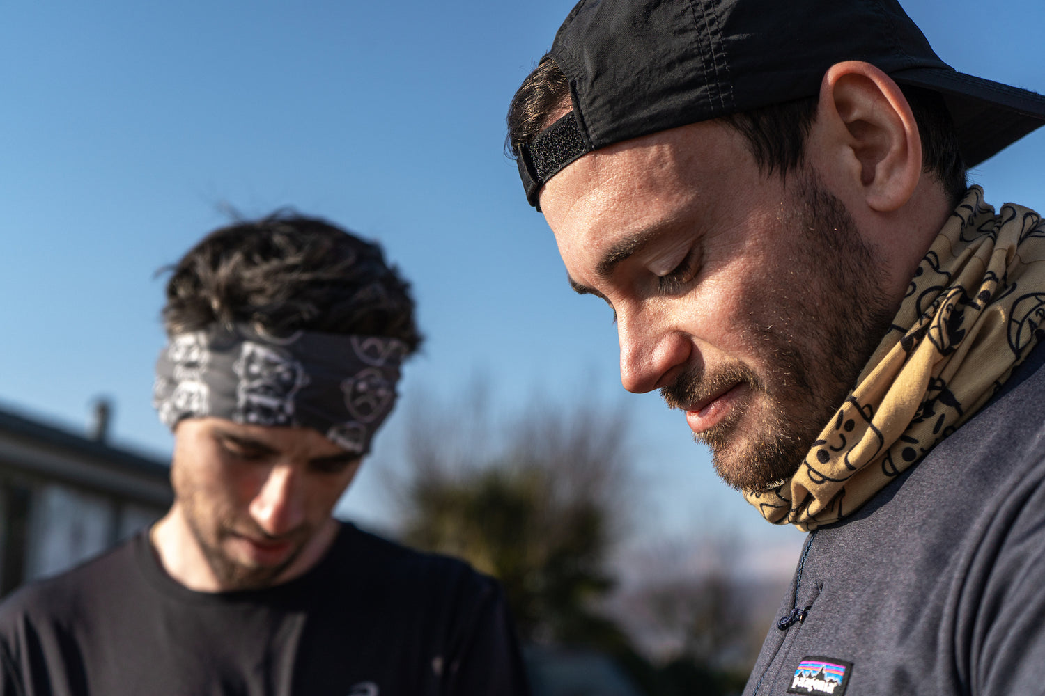 The founders of Angry Pablo preparing for a run