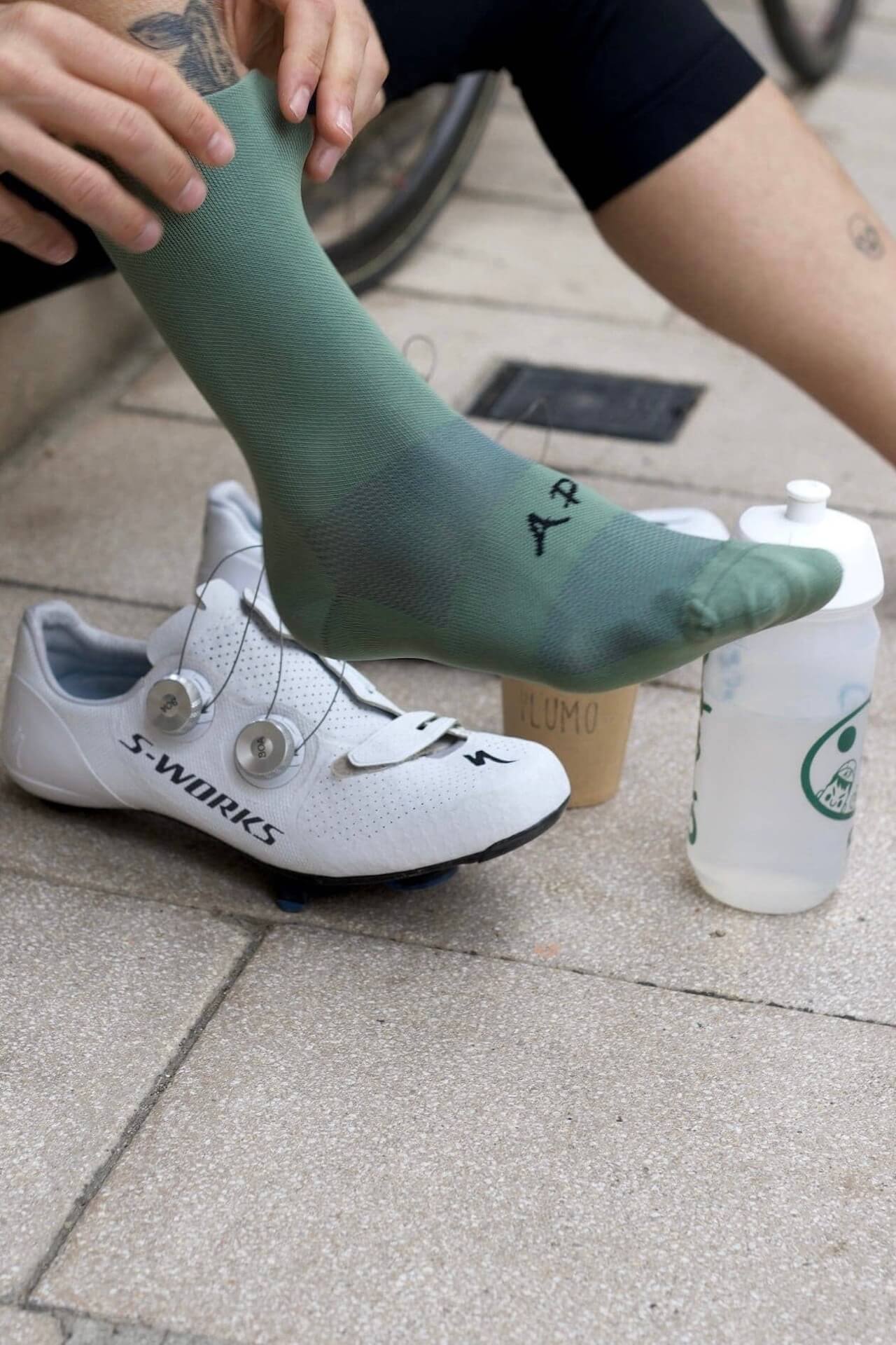 High Top Classic Cycling Socks - Sage Green