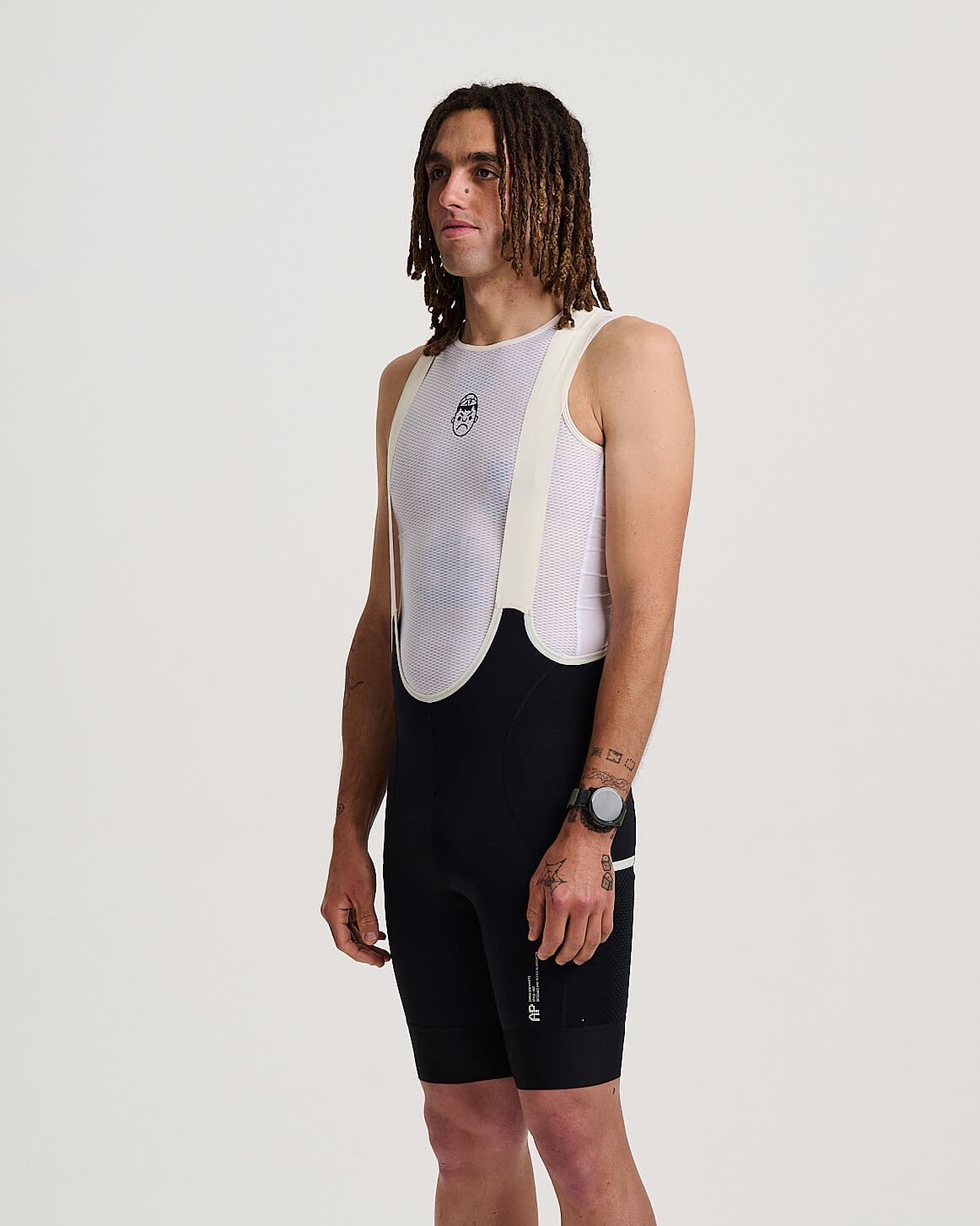 Angry Pablo Core System mesh sleeveless base layer in white side view
