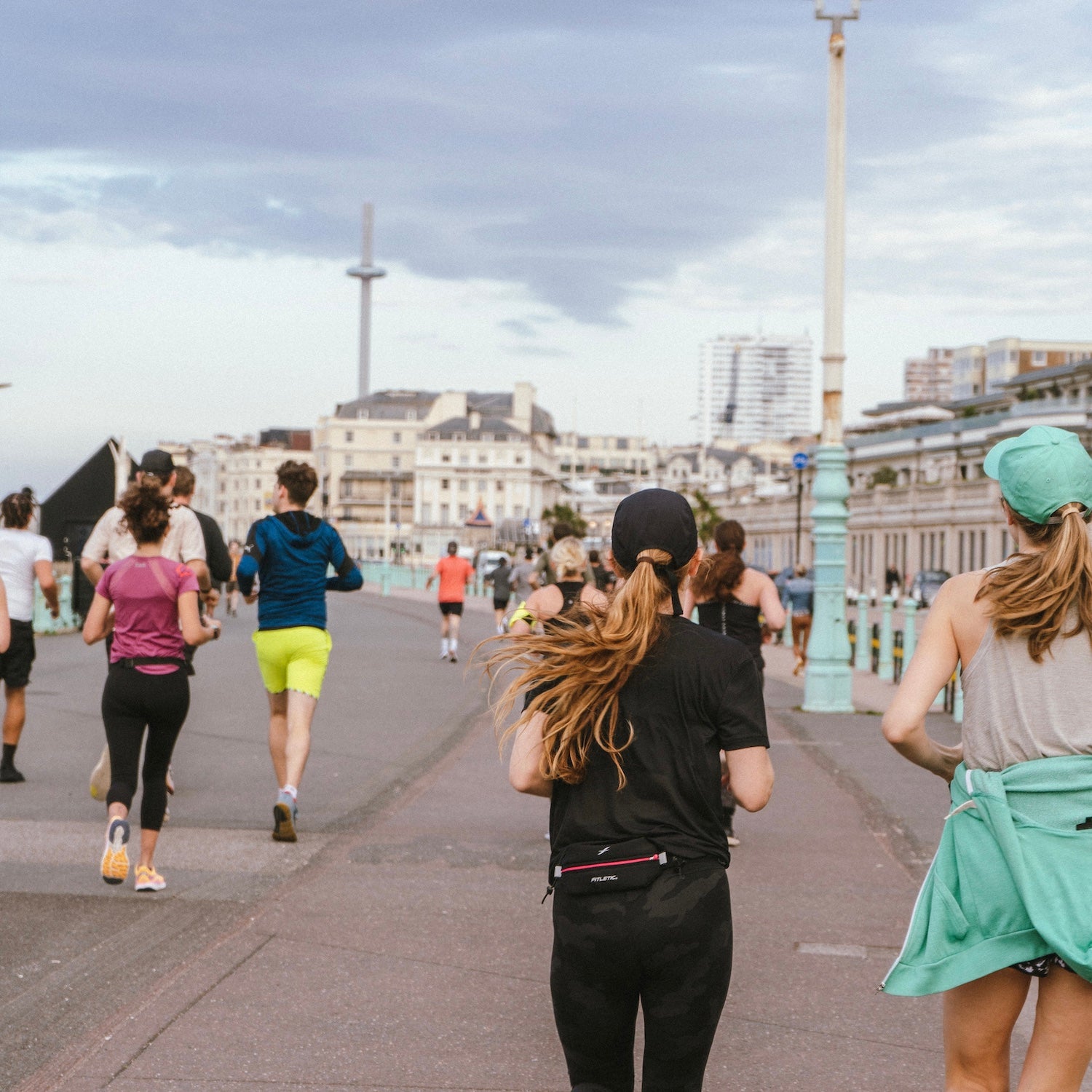 Runners on Brighton seafront during the Angry Pablo Social Run Club