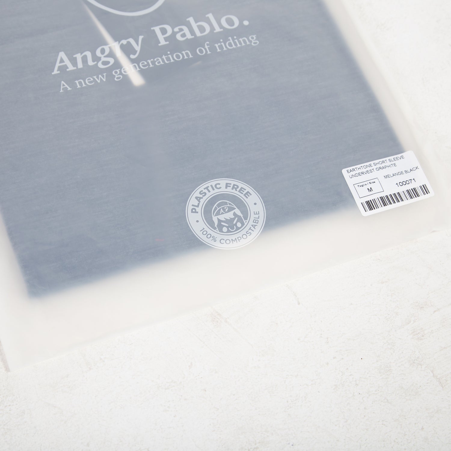 An Angry Pablo plastic free compostable packaging bag