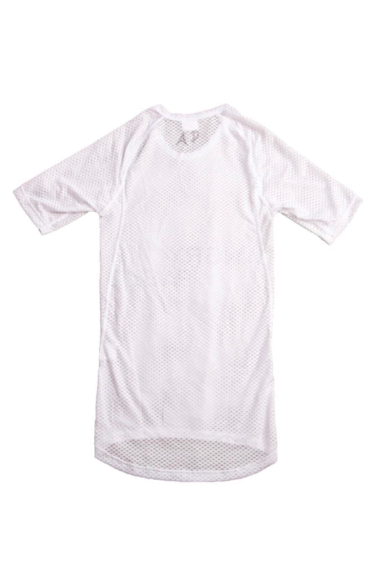 Lightweight Mesh Short Sleeve Undervest - White